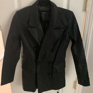 Faux leather blazer, black brand new!!:)